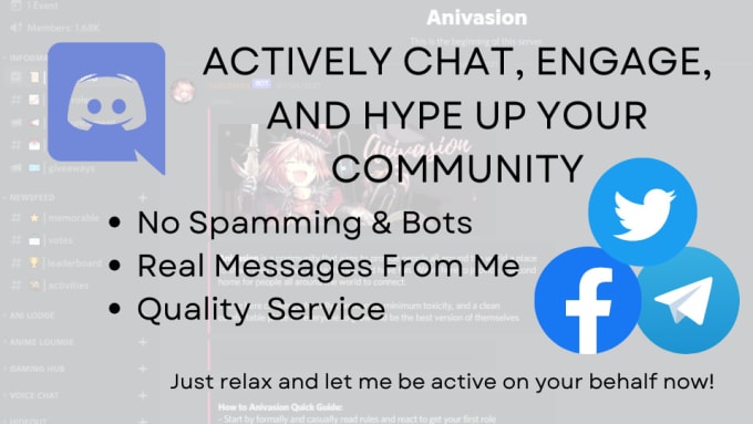 Gig Preview - Actively chat, engage, and hype up your community