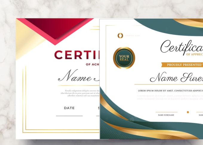 Gig Preview - Create any kind of professional certificate design