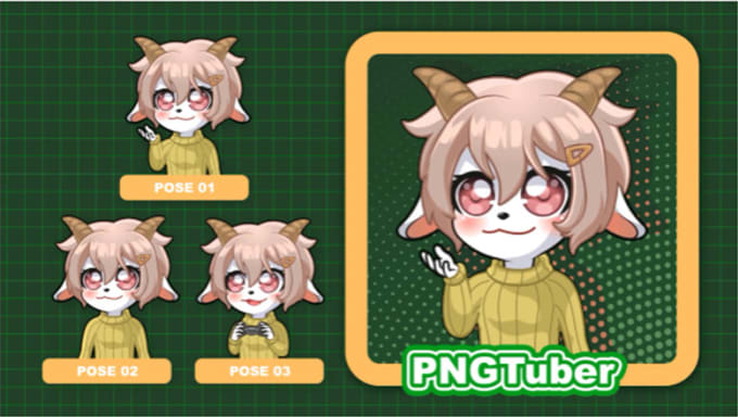 Gig Preview - Create live2d character png tuber or animated GIF tuber for veadotube mini