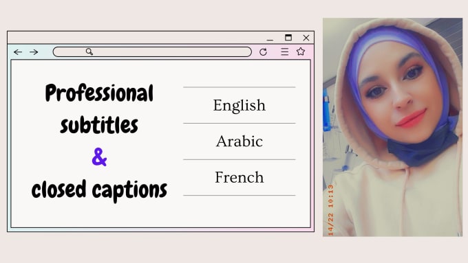 Gig Preview - Create an srt file for your video in french, english, and arabic