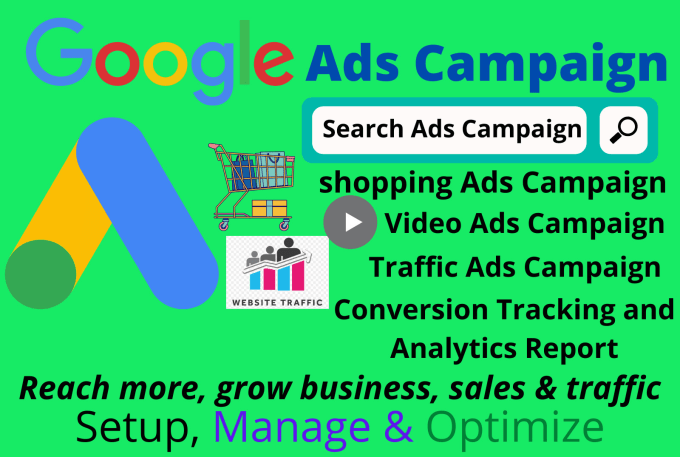 Gig Preview - Setup google advertising and marketing ads adwords PPC campaign from scratch