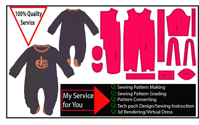 Gig Preview - Make a sewing pattern for any type of apparel garments