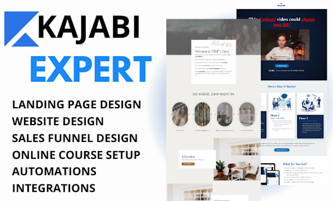 Gig Preview - Be your kajabi, kajabi online course website, landing page, clickfunnels expert