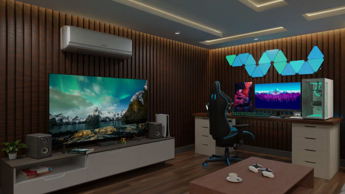 Bestseller - design 3d gaming room and 3d backgrounds animations