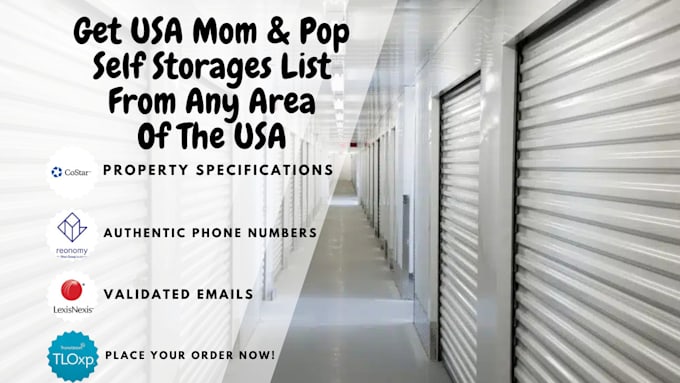 Gig Preview - Provide you mom and pop self storages list