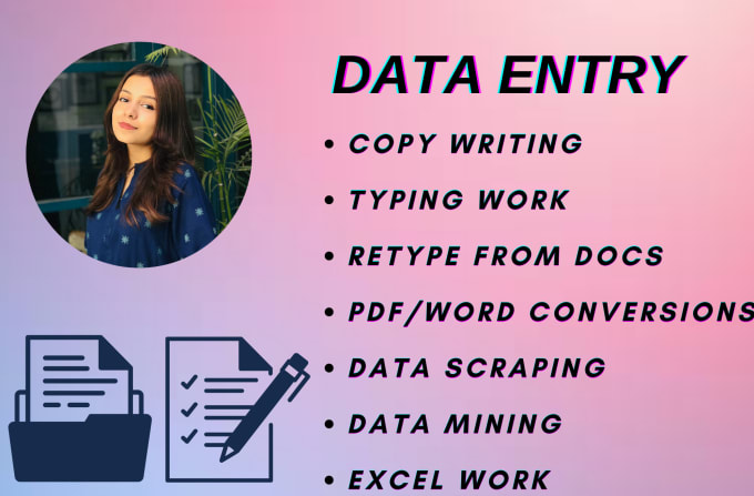 Gig Preview - Do typing work, data entry and perform pdf and word file conversions