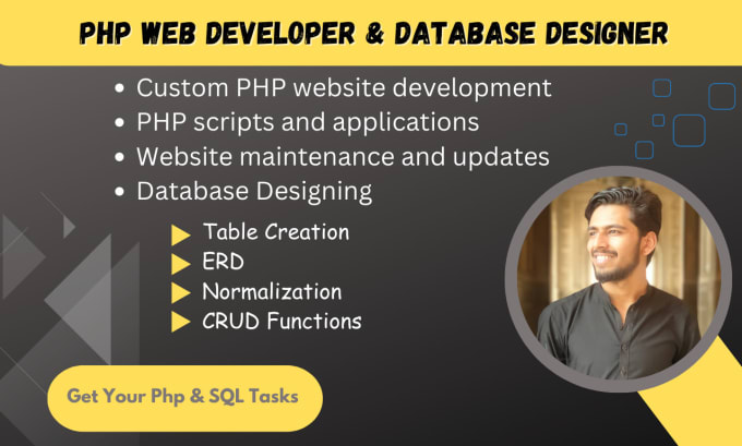 Gig Preview - Expert PHP web development and database design services