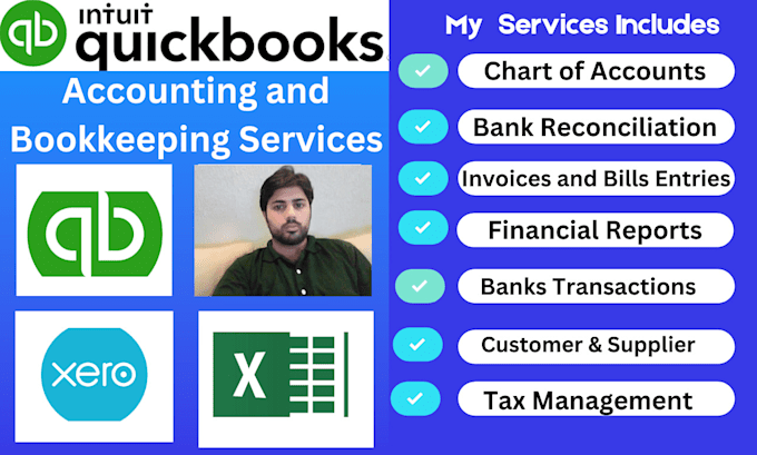 Gig Preview - Do bookkeeping using quickbooks online and xero with excel