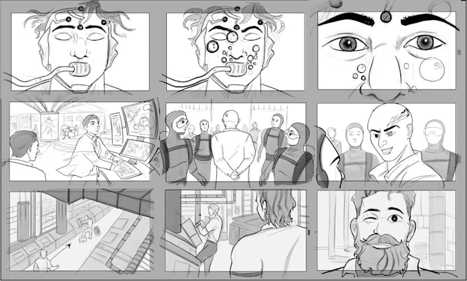 Gig Preview - Create a storyboard for your tv commercials, film and animation