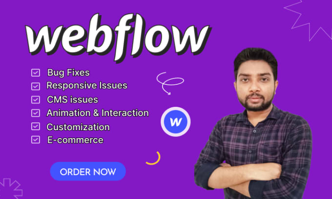 Gig Preview - Help fix webflow, webflow error, webflow issues, webflow bug