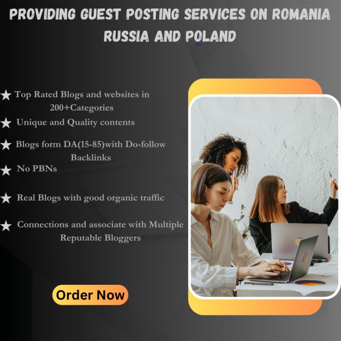 Gig Preview - Provide guest posts service on romania, russia, and poland sites