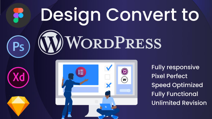 Gig Preview - Convert your figma xd PSD design into a website in wordpress