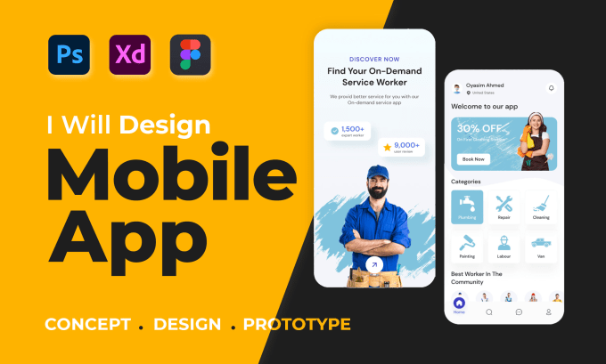 Gig Preview - Design mobile app ui ux design, mobile ui app design