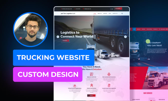 Gig Preview - Trucking website, cargo, freight broker, dispatch, transport, logistic, travel