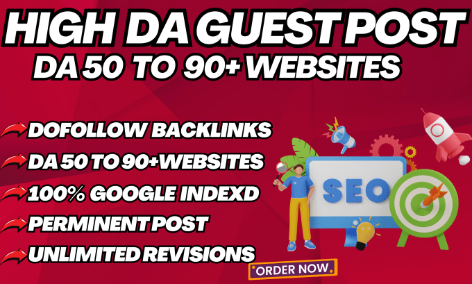 Gig Preview - Do high guest post on da50 plus website with dofollow backlinks