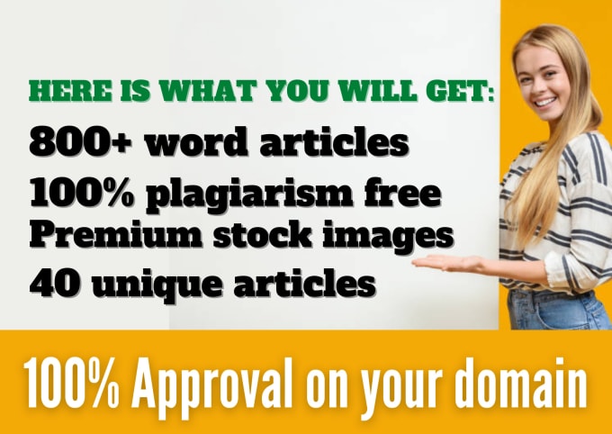 Gig Preview - Write 40 unique SEO articles for google adsense approval