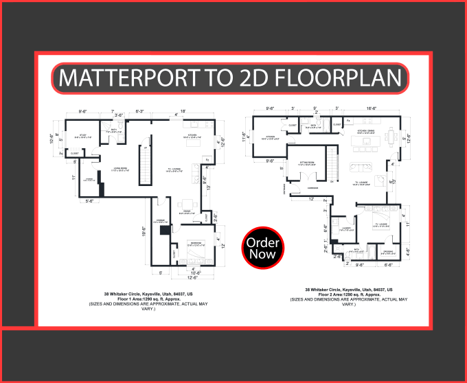 Gig Preview - Redraw 2d floor plan from matterport virtual tour and sketch