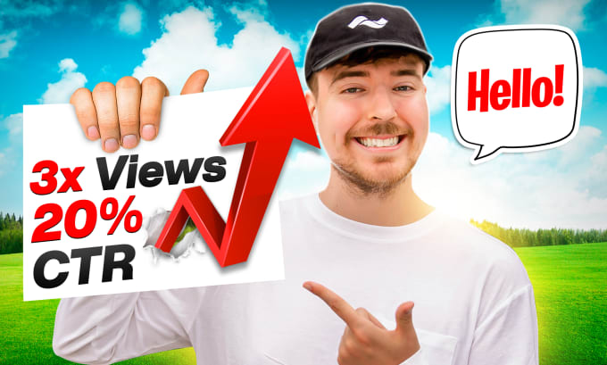 Gig Preview - Make view boosting youtube thumbnail in 24hrs