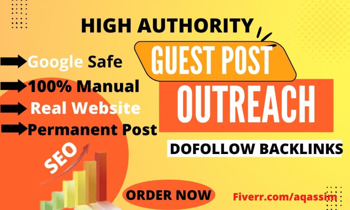 Gig Preview - Guest post on high da  guest posting backlinks with dofollow guest posting site