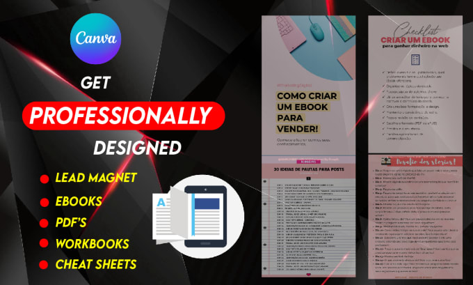 Gig Preview - Design pdf, ebooks, workbooks, lead magnets and checklist using canva