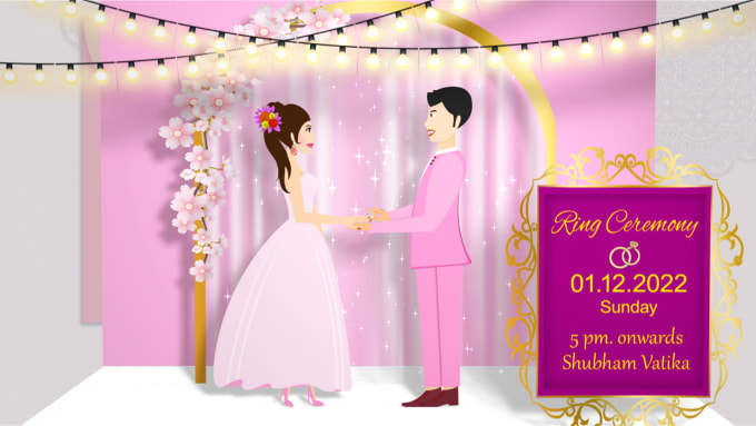 Gig Preview - Create a wedding invitation 3d popup video