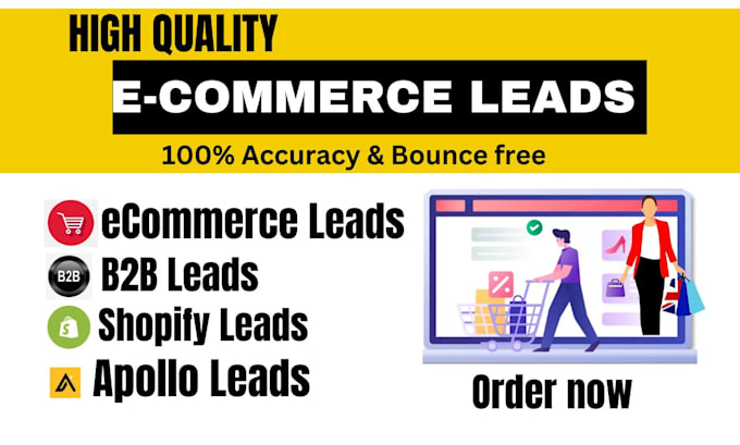 Gig Preview - Do b2b ecommerce leads, shopify lead, lead generation and prospect list building