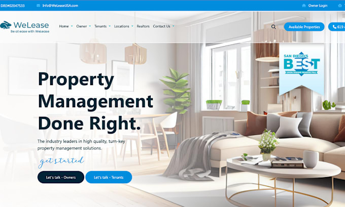 Gig Preview - Redesign property management, real estate website chatbot vacation rental site