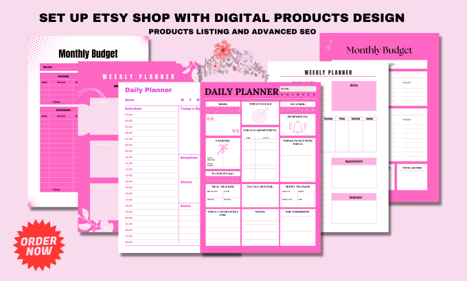 Bestseller - set up etsy shop, etsy digital products, etsy digital planner with etsy seo