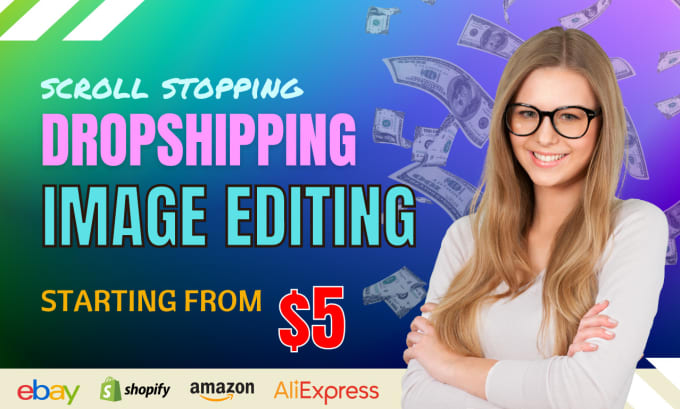 Gig Preview - Create dropshipping product listing image ad for ebay shopify facebook instagram