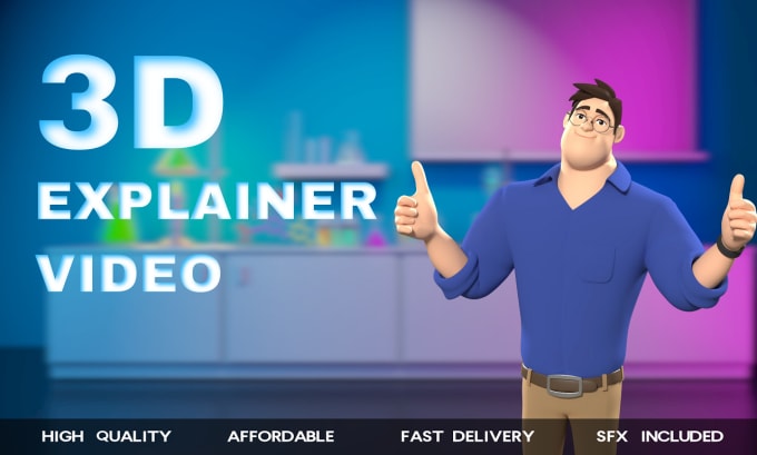 Gig Preview - Create a 3d explainer video or 3d animation sales video