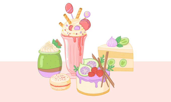 Gig Preview - Draw vector illustration of food or drinks