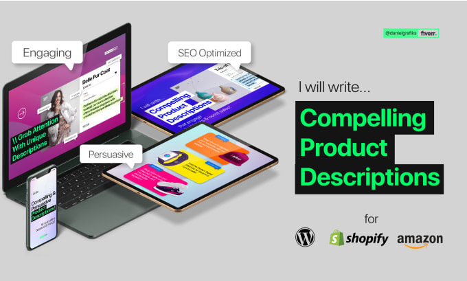 Gig Preview - Write compelling product descriptions SEO amazon shopify