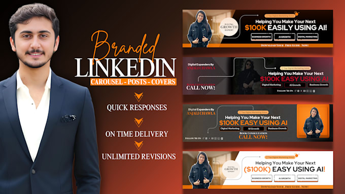 Bestseller - create professional linkedin banner, poster newsletter, profile picture urgently