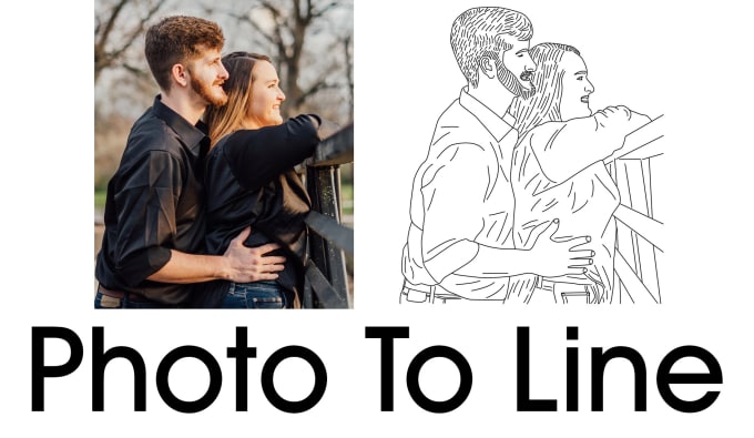 Gig Preview - Draw vector line art of people from photographs