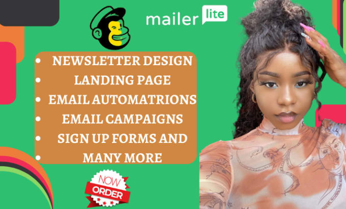 Gig Preview - Do mailchimp landingpage mailchimp automation email campaign mailerlite