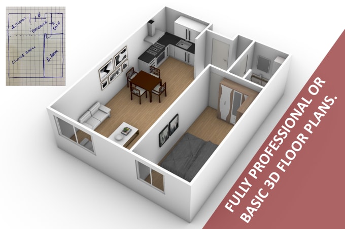 Gig Preview - Do quality 3d floor plans of your building with rhino for real estate