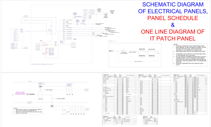 Gig Preview - Do electrical design, load schedule and schematic in autocad