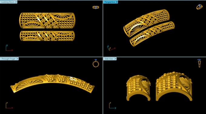 Gig Preview - Design 3d gold rings printing modeling and rendering jewelry