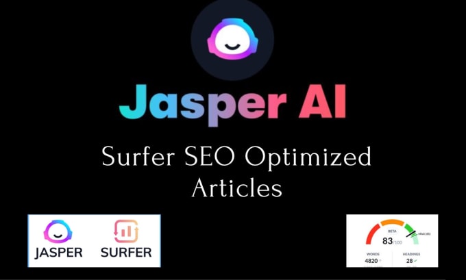 Gig Preview - Write surfer SEO friendly articles with jarvis ai or jasper ai