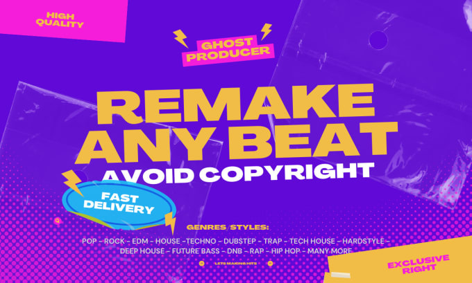 Gig Preview - Remake any beat you want, avoiding copyright in 24 hours