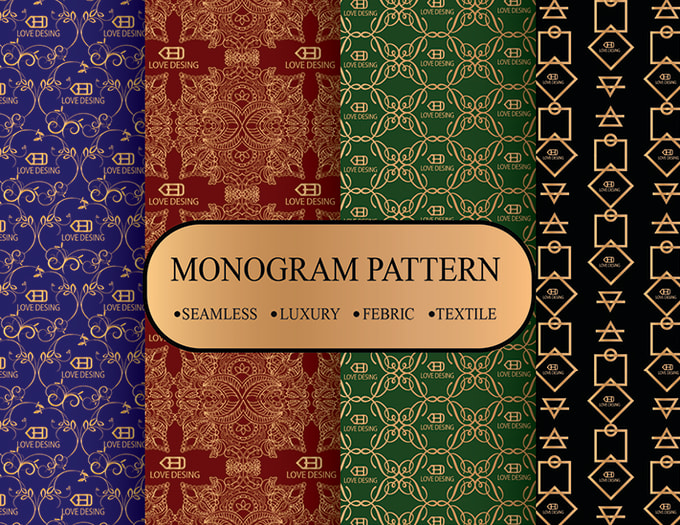 Gig Preview - Design luxury monogram seamless pattern for your brand