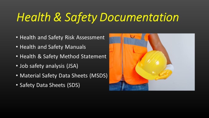 Gig Preview - Create safety risk assessment and method statement for you