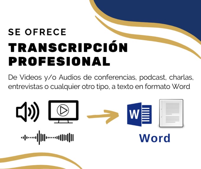 Gig Preview - Transcribir audios y videos a texto en 24 horas