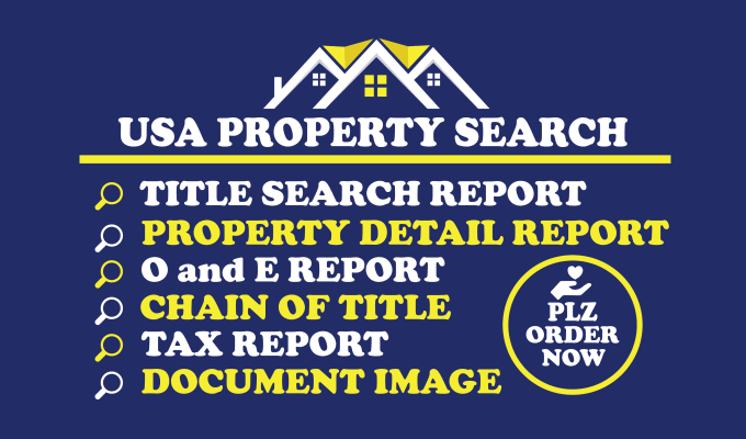 Gig Preview - Search property title, chain of title, document, tax report