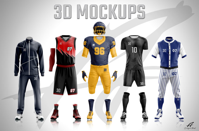 Gig Preview - Do 3d sports apparel mockups and jersey design