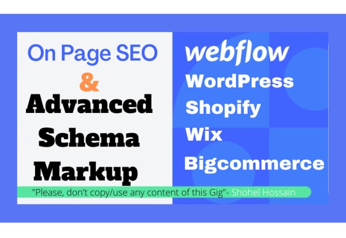 Gig Preview - Do schema markup, SEO on webflow, wordpress, shopify, wix