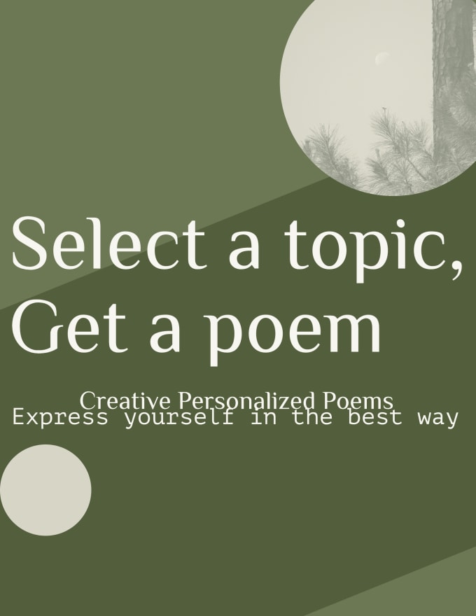 Gig Preview - Write poetry for you in english