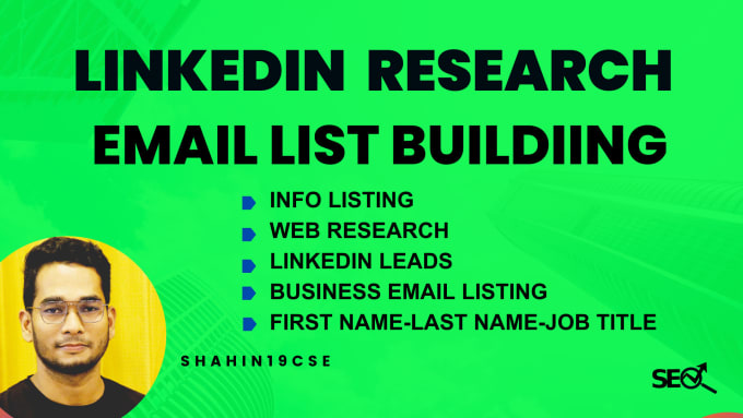 Gig Preview - Do email list building lead generation and linkedin research