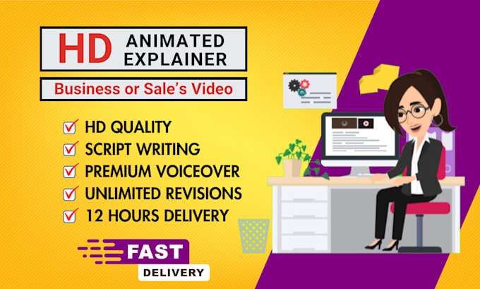 Gig Preview - Create a high quality 2d animated explainer or sales video in just 15 hours