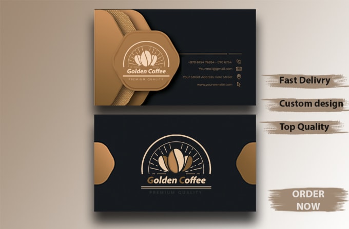 Gig Preview - Design luxury bakery and restaurant business card in 24 hours